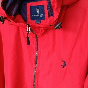U.S.Polo ASSN Red Windbreaker Jacket Men Size L